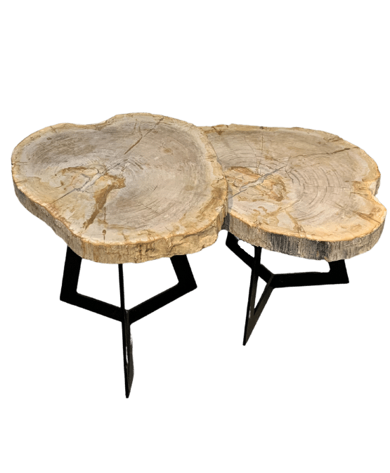 versteend houten salontafel