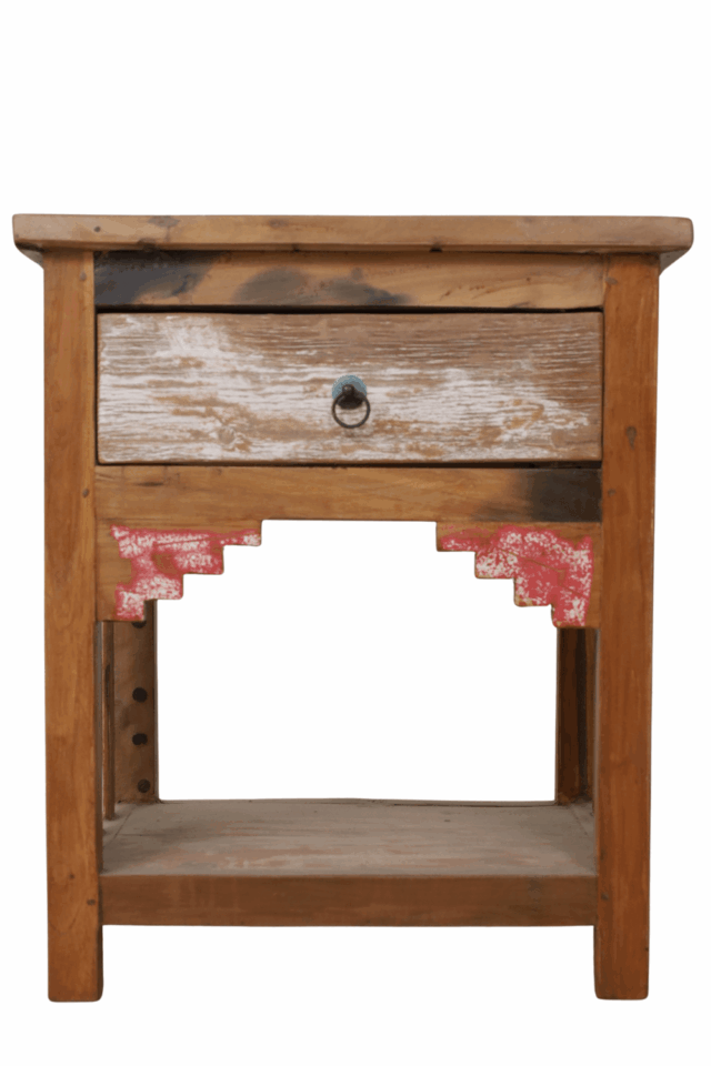 gekleurd boten houten nachtkastje 50x40x60 cm