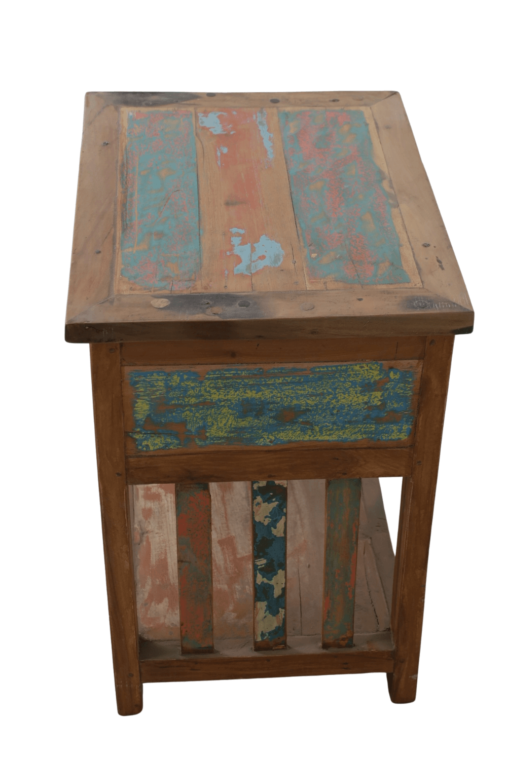 gekleurd boten houten nachtkastje 50x40x60 cm