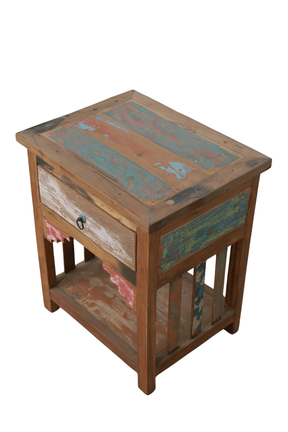 gekleurd boten houten nachtkastje 50x40x60 cm