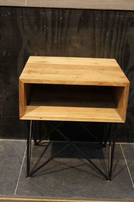 Industrieel Teakhout Nachtkastje 55x45x55h Stock E175 1