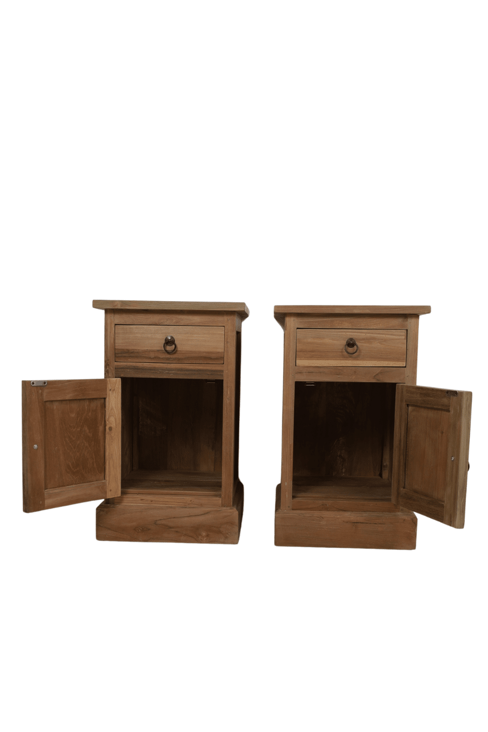 teak houten nachtkastjes met lade en deur van hout