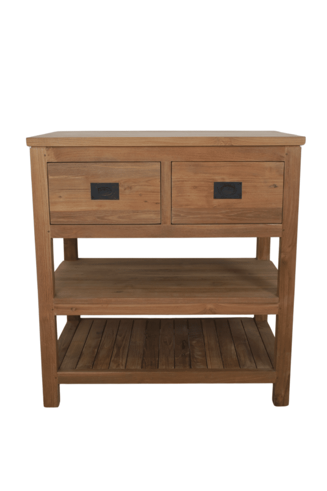 teak houten badkamermeubel landelijk strak vakantie gevoel 80 cm