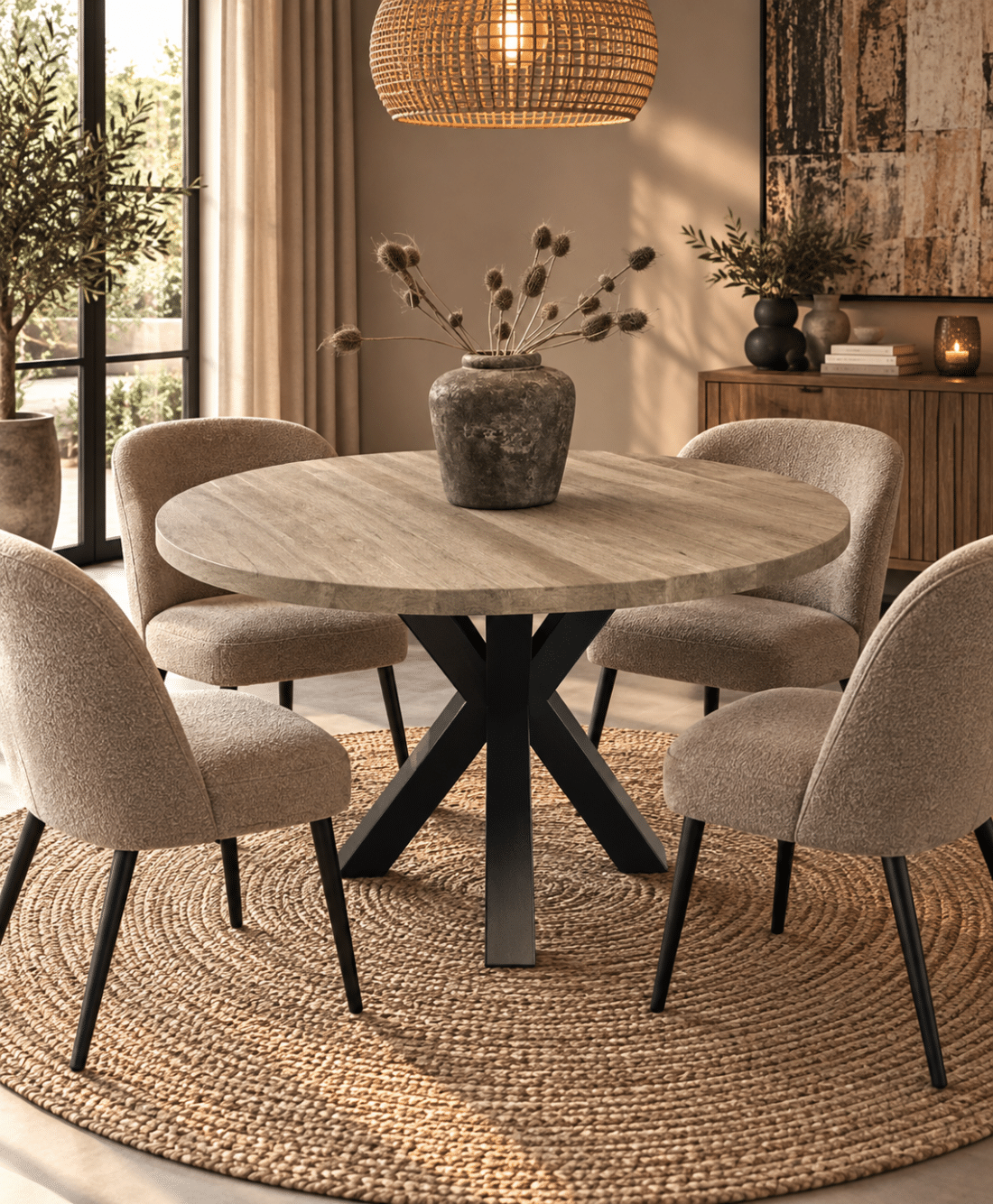 teak houten massieve ronde eettafel teak houten massieve ronde eettafel