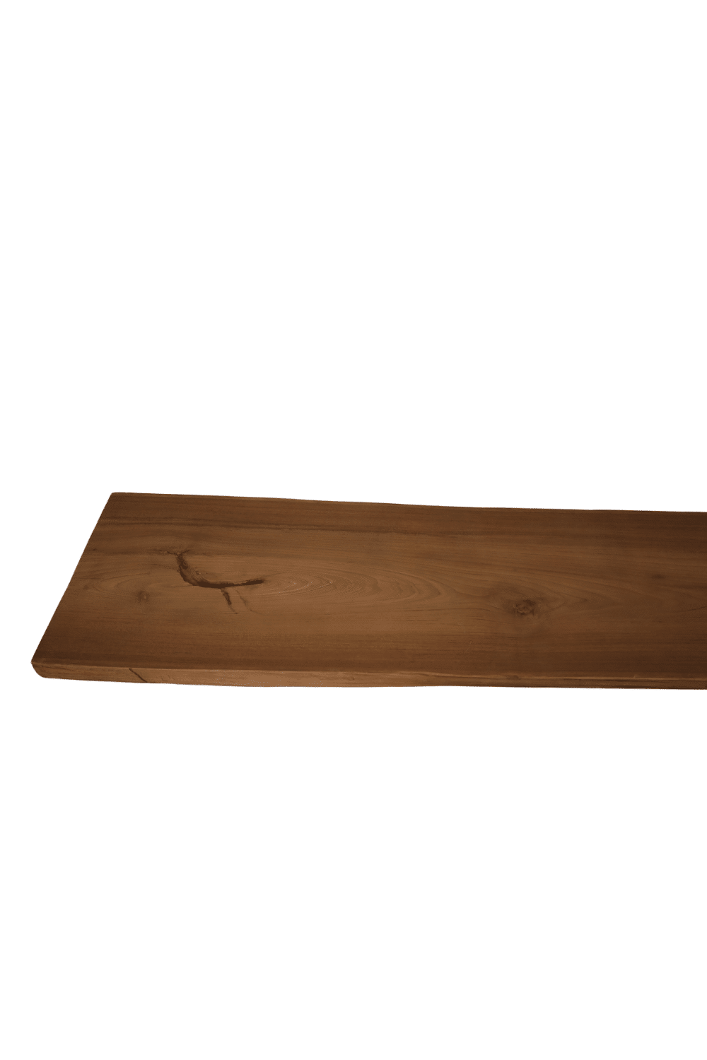 teak houten plank met boomstam kant 250 cm