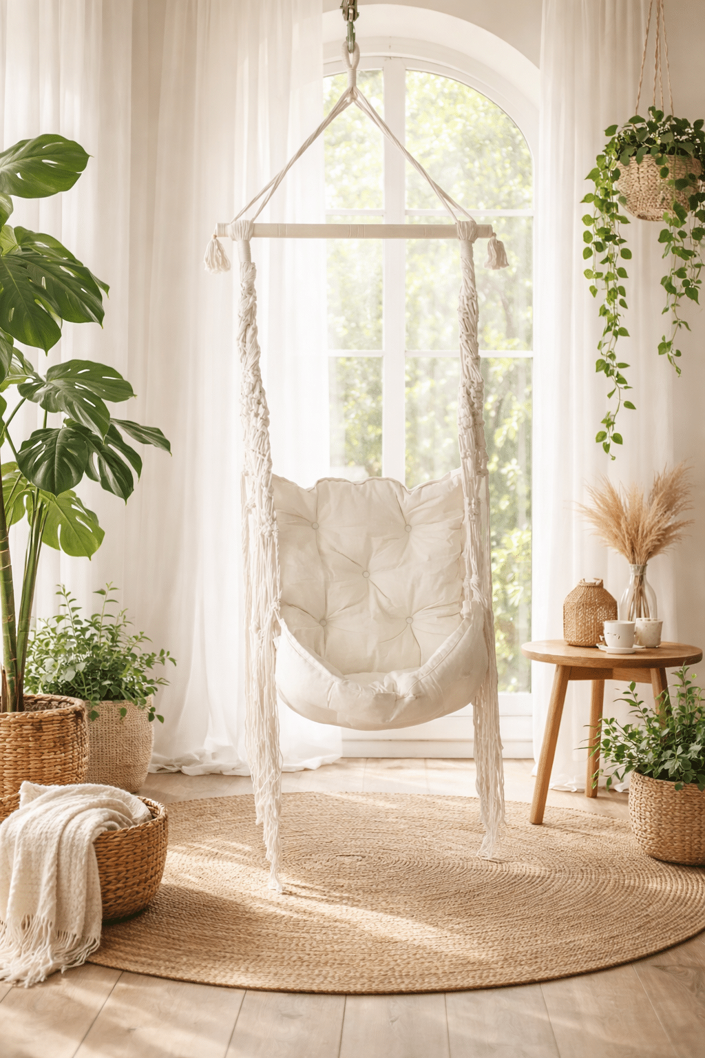 Bali Ibiza schommel wit voor onder de overkapping