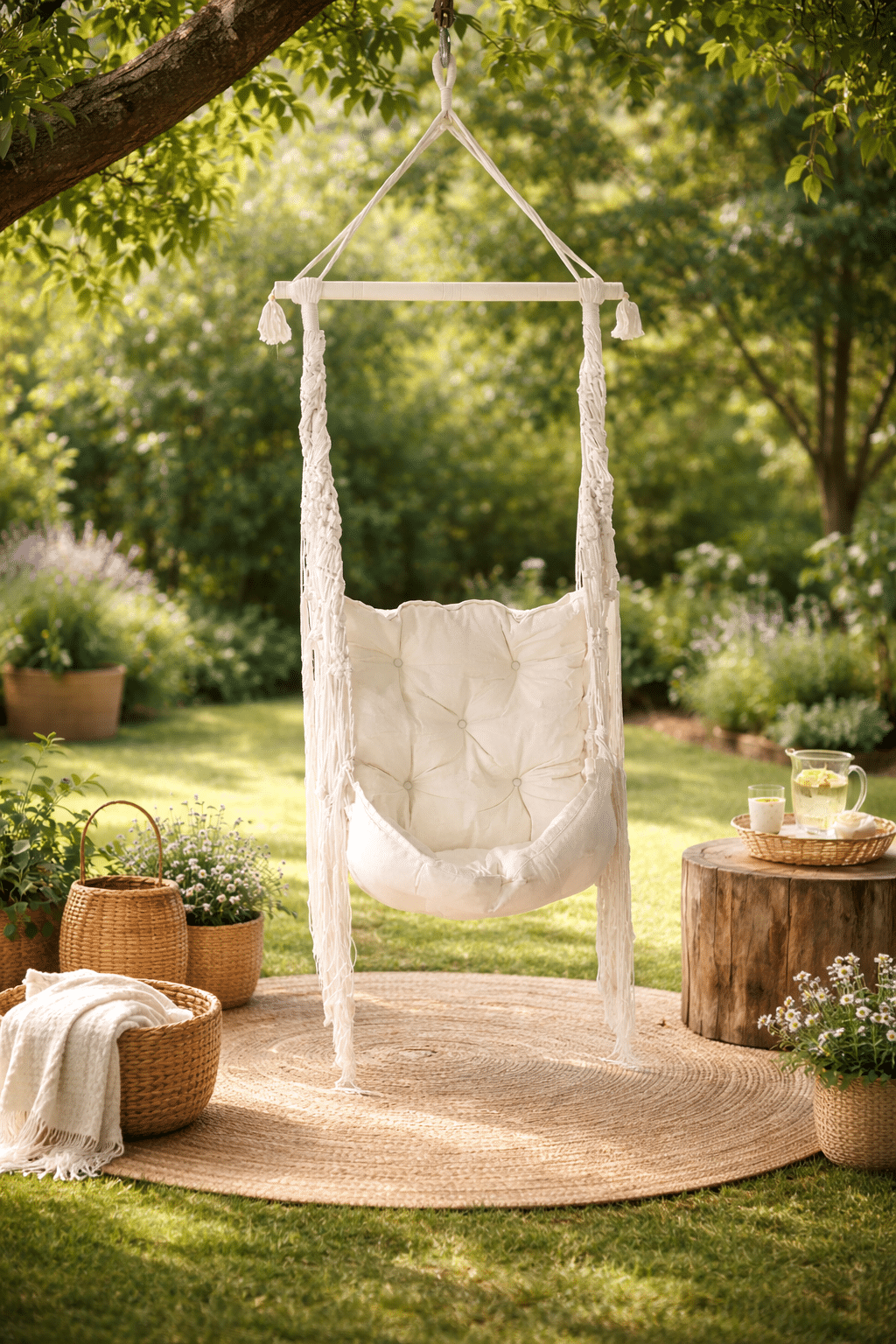 Bali Ibiza schommel wit voor onder de overkapping