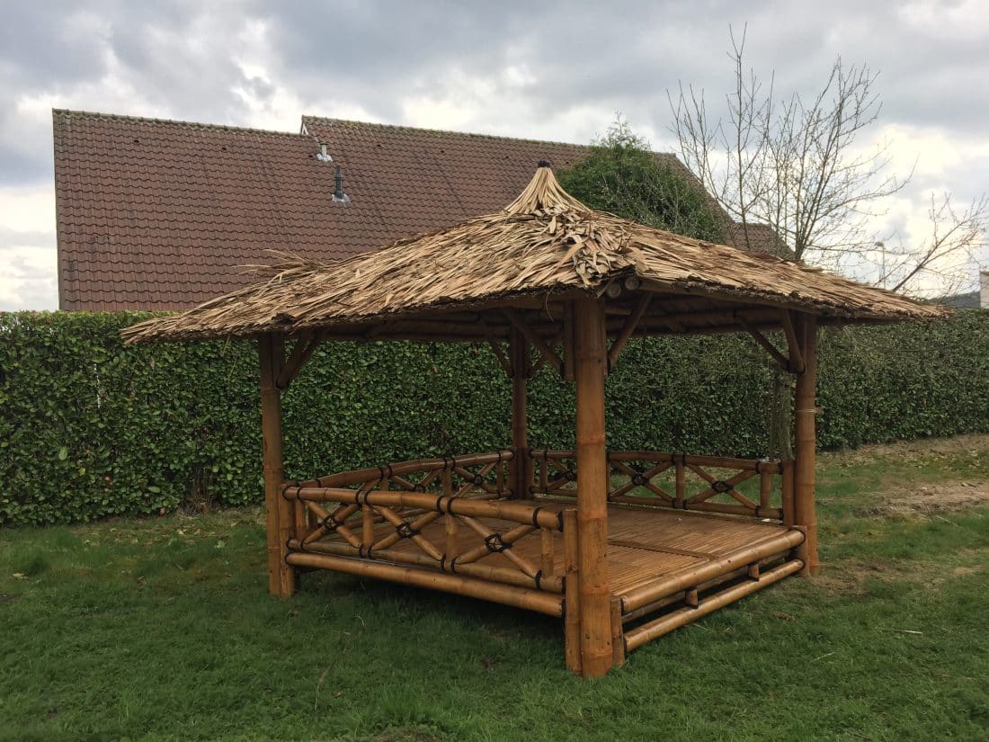Bamboe overkapping tuin huisje bamboe huisje