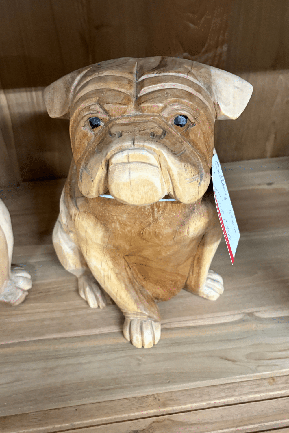 houten engelse bulldog beeld 20x26 cm