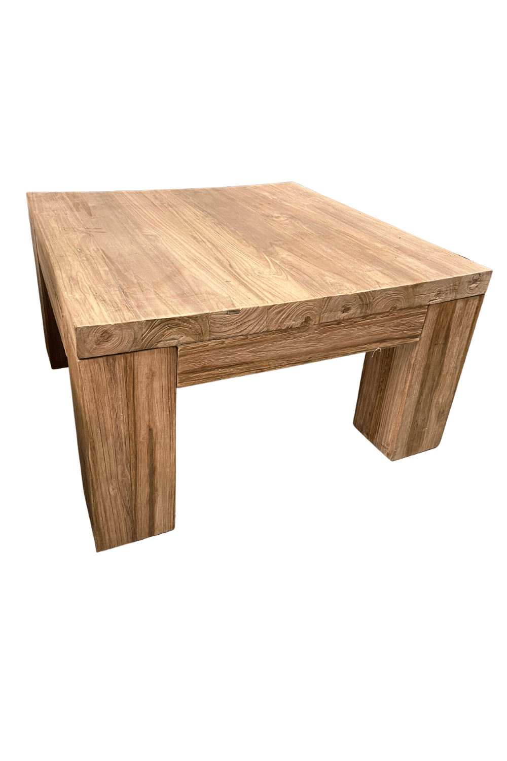 vierkante salontafel met dikke poten