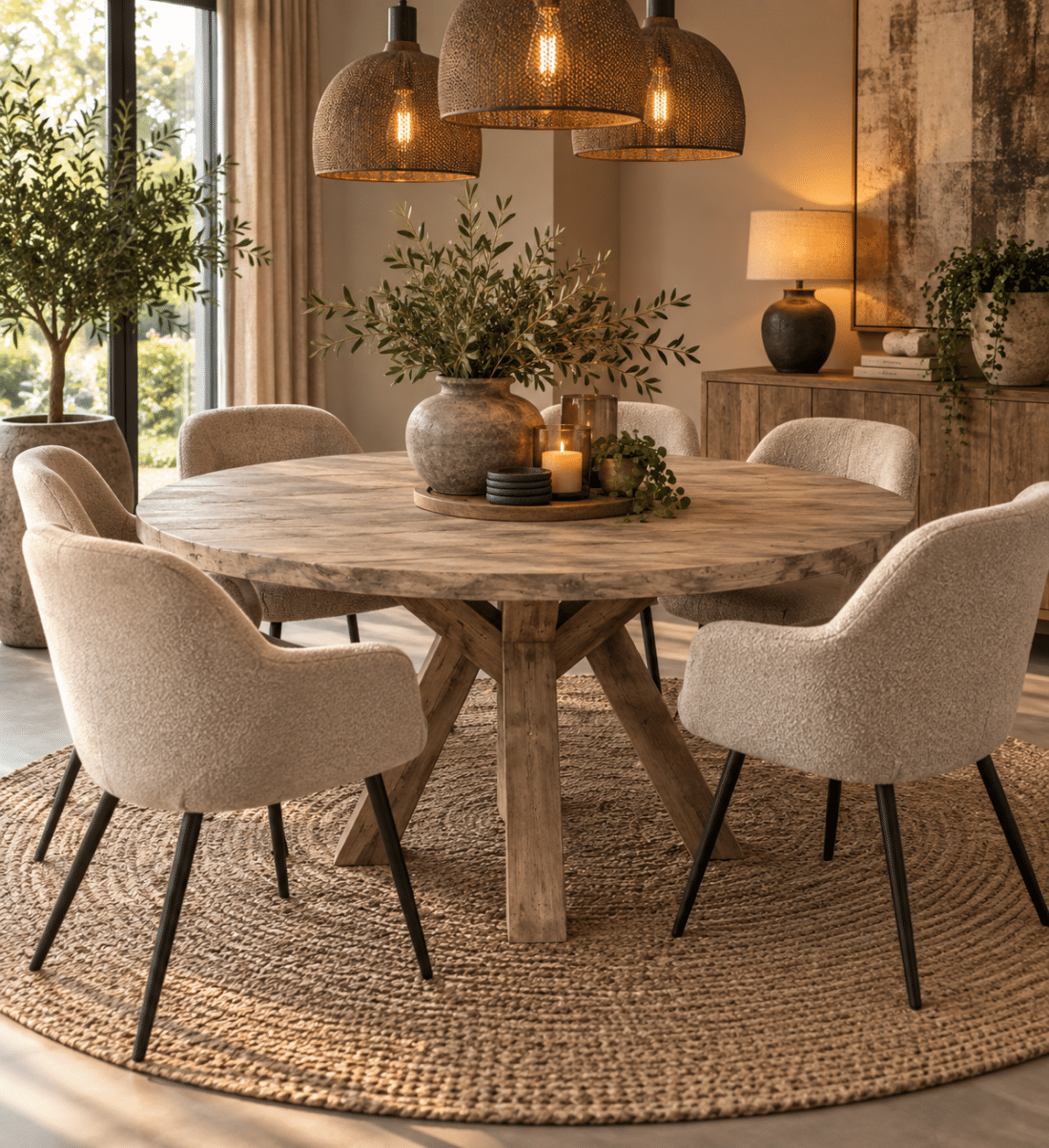 Ronde eettafel teak hout 150 cm