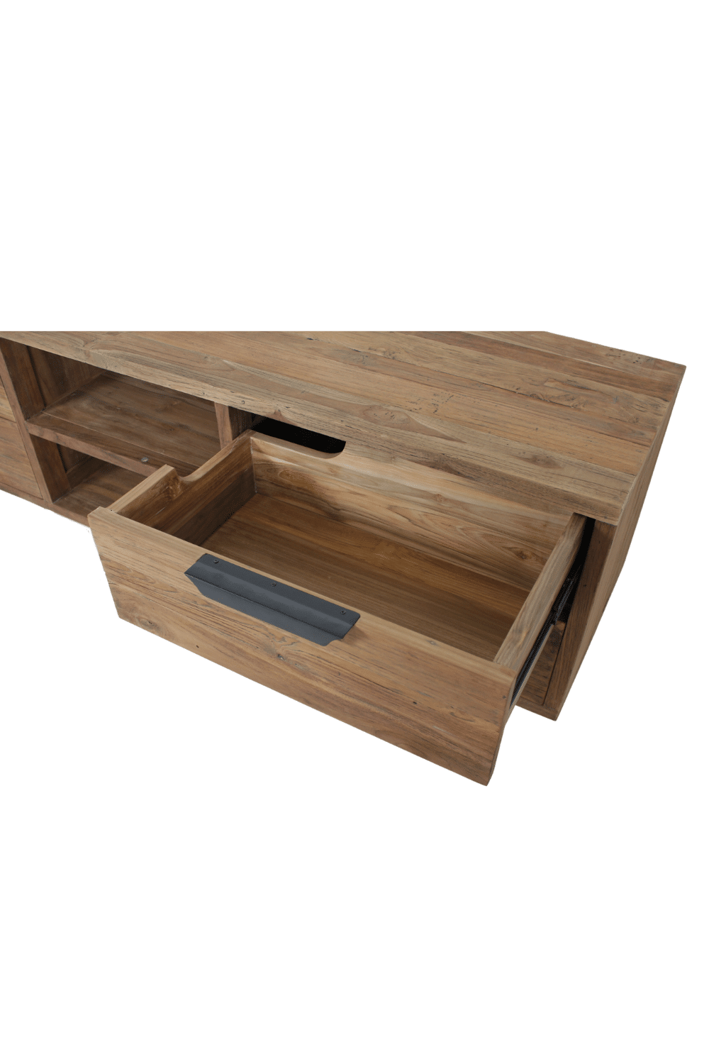 hangend houten badkamermeubel strak en stoer 2 m