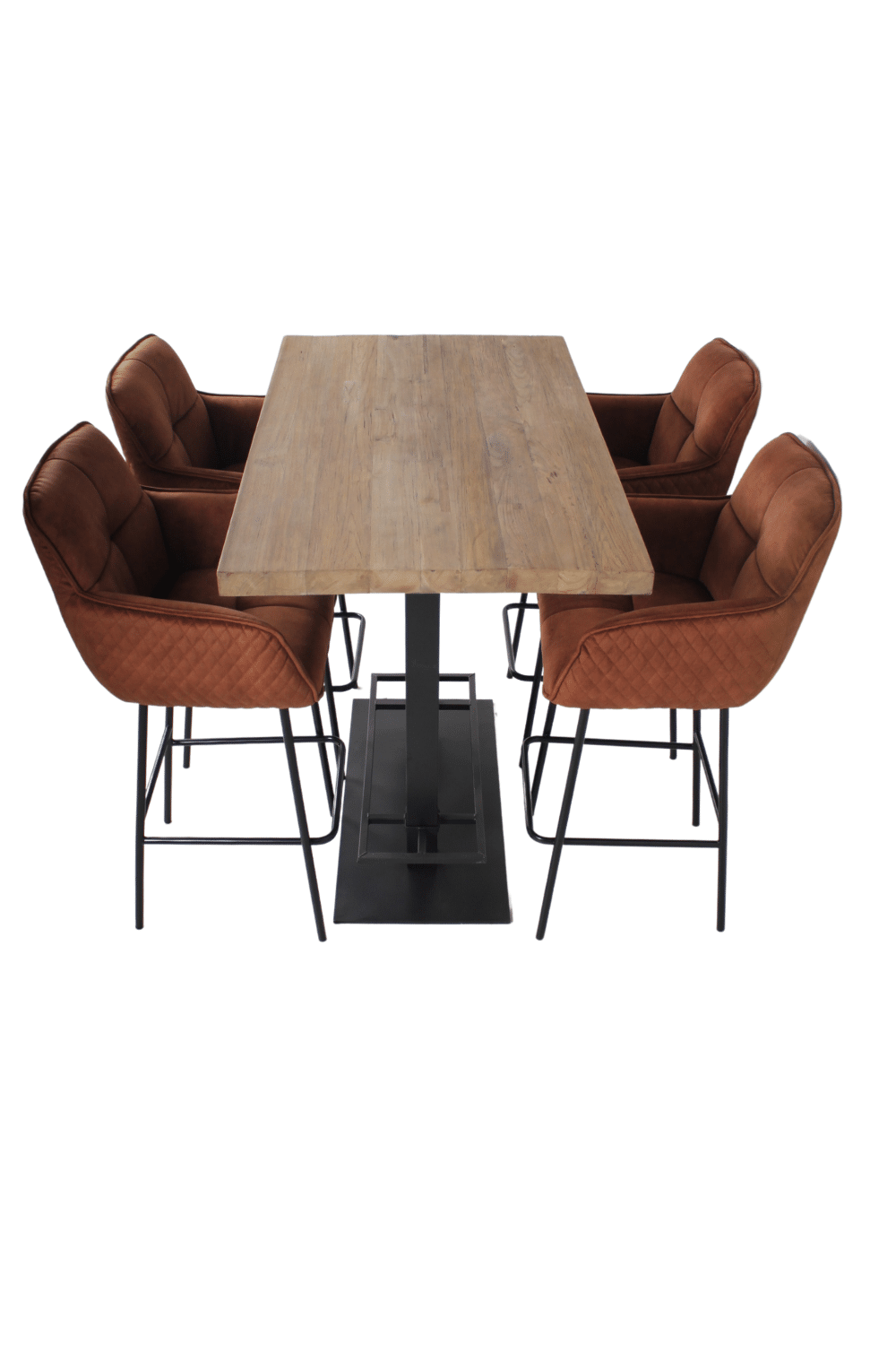 Bar tafel met velvet bar krukken