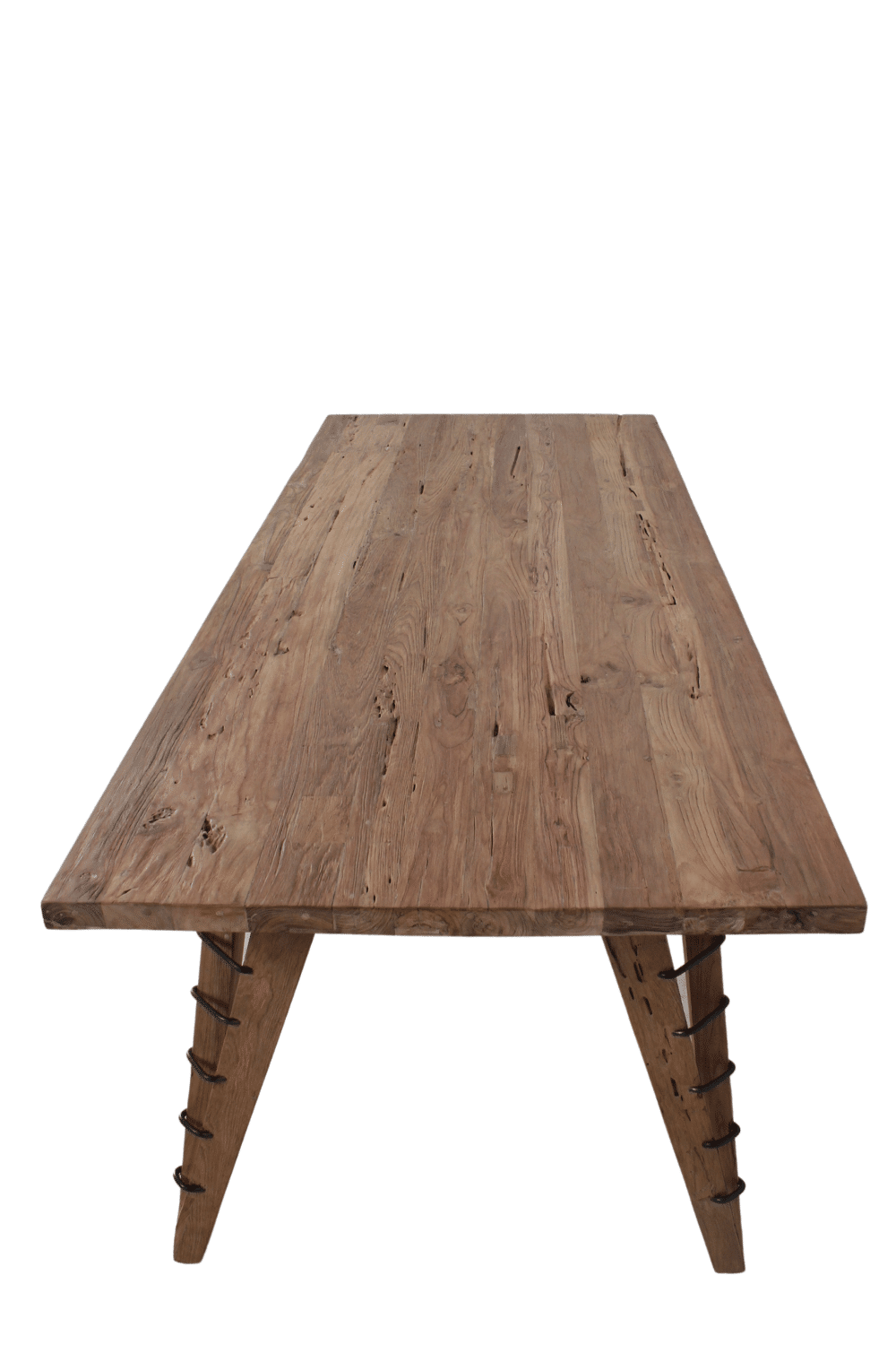 Eettafel ruw hout teak houten eettafel dik blad