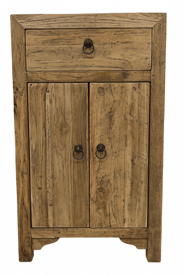 teak houten landelijk nachtkastje 45x35x75 cm