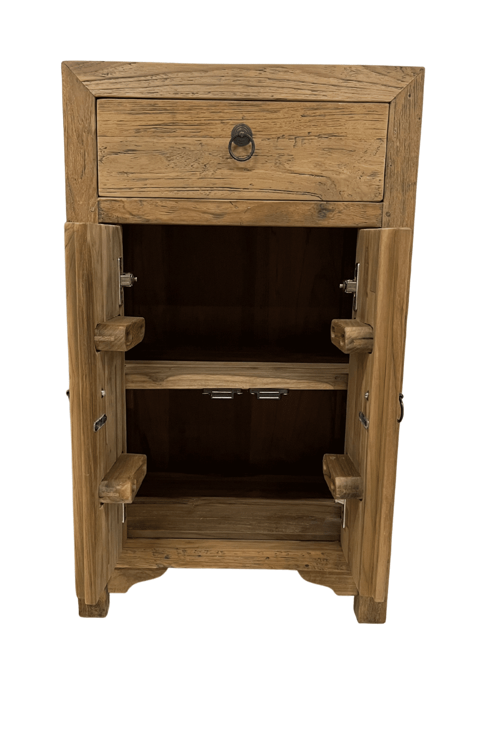 teak houten landelijk nachtkastje 45x35x75 cm