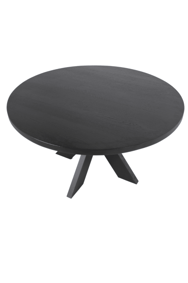Ronde eikenhouten eettafel