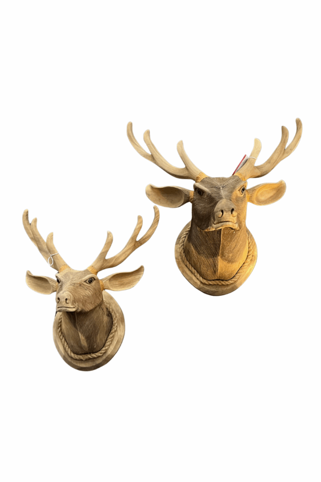 Houten herten kop herten gewei herten kop om op te hangen