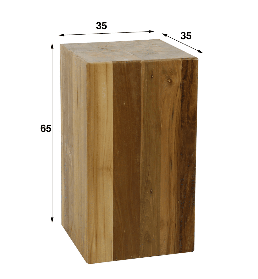 zuil van hout pilaar plantentafel 35x35x65 cm