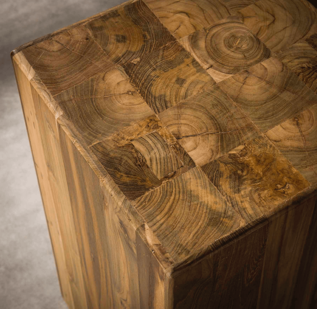 zuil van hout pilaar plantentafel 35x35x85 cm