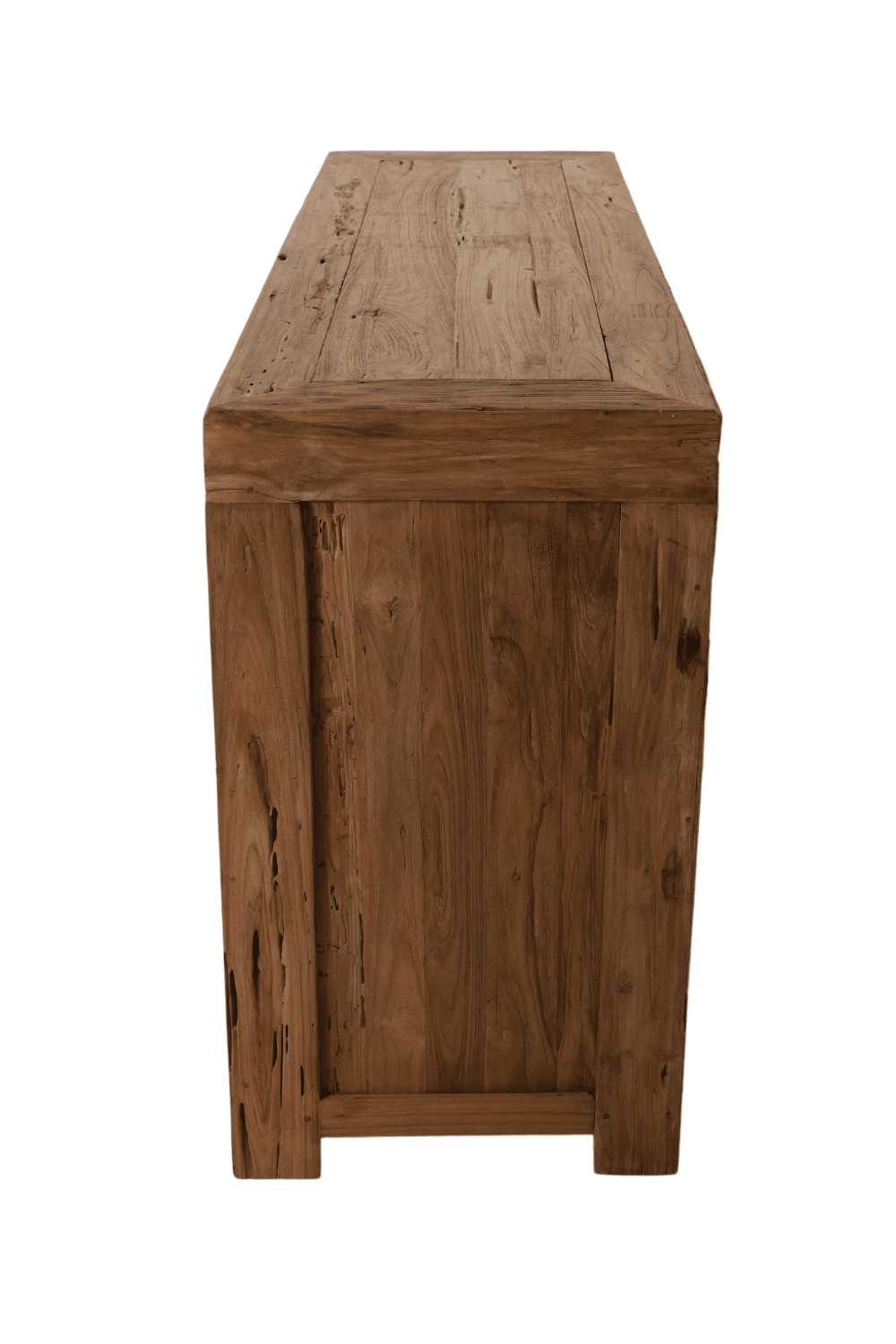 klein robuust en stoer dressoir van teak hout