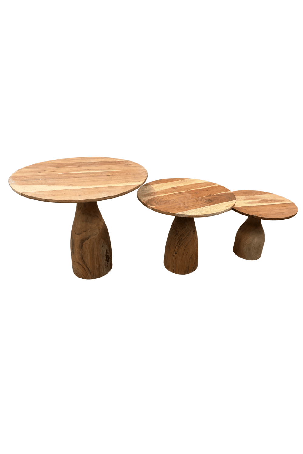Set van 3 acacia houten salontafels