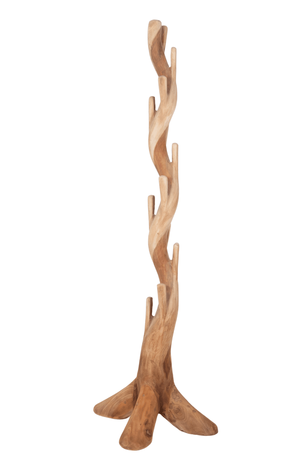speelse staande kapstok van hout