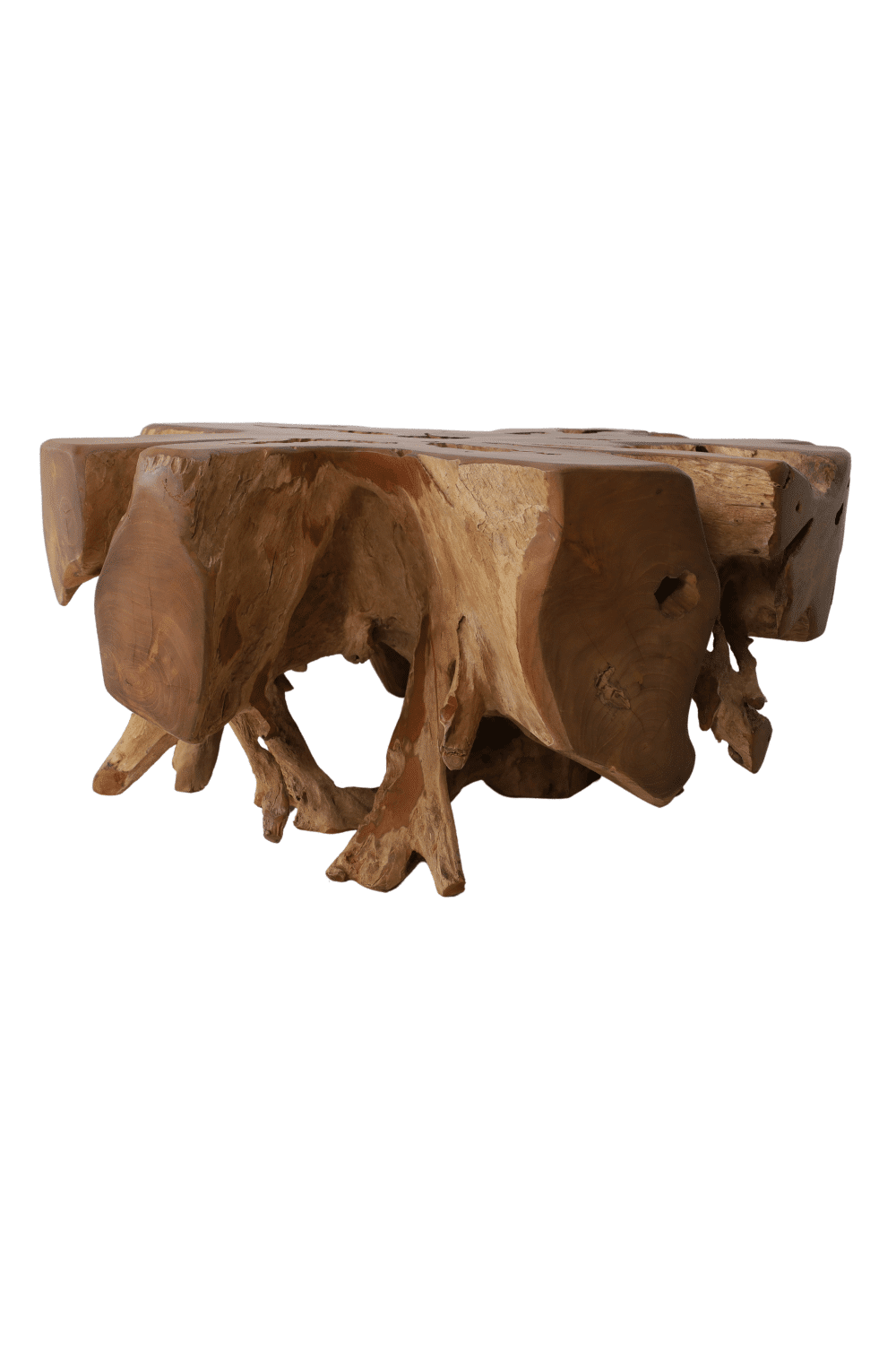 Ronde salontafel 100 cm van hout stoer en robuust