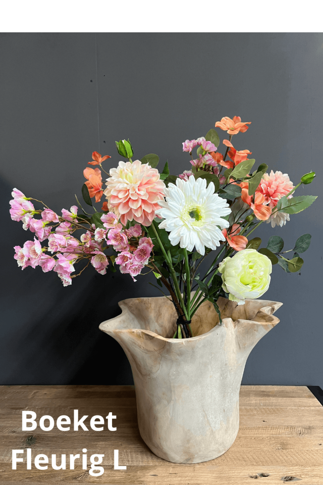 boeket van zijde bloemen in een roze peace kleur