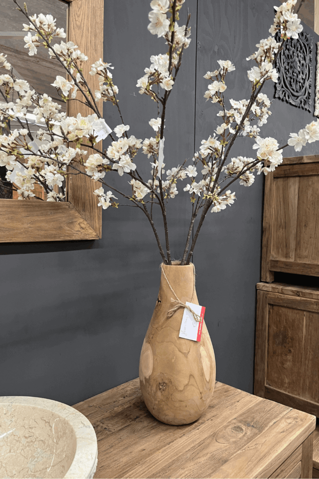 teak houten flessen vaas