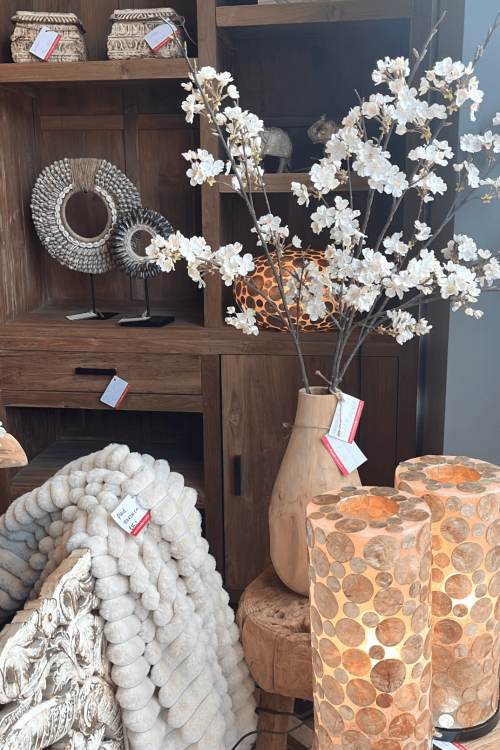 teak houten flessen vaas