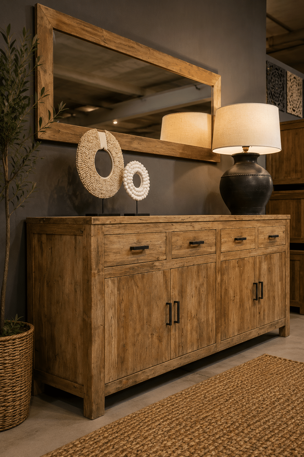 Sd grip teak houten dressoir 220 cm