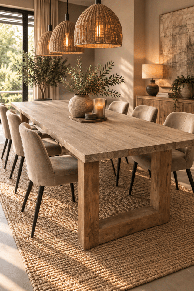 Teak houten eettafel 300 cm met houten u poot