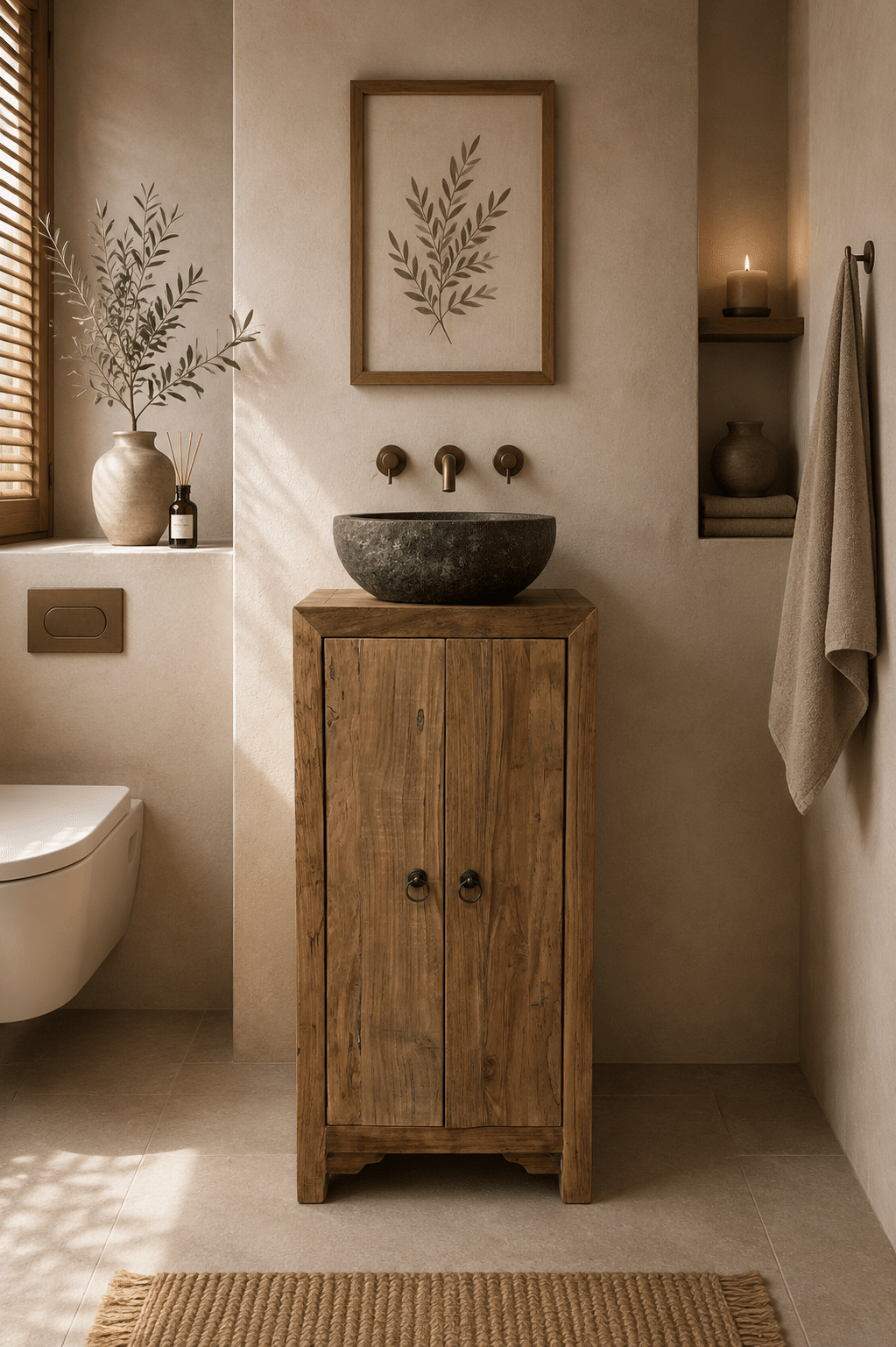 Toiletkastje landelijk teak hout joy