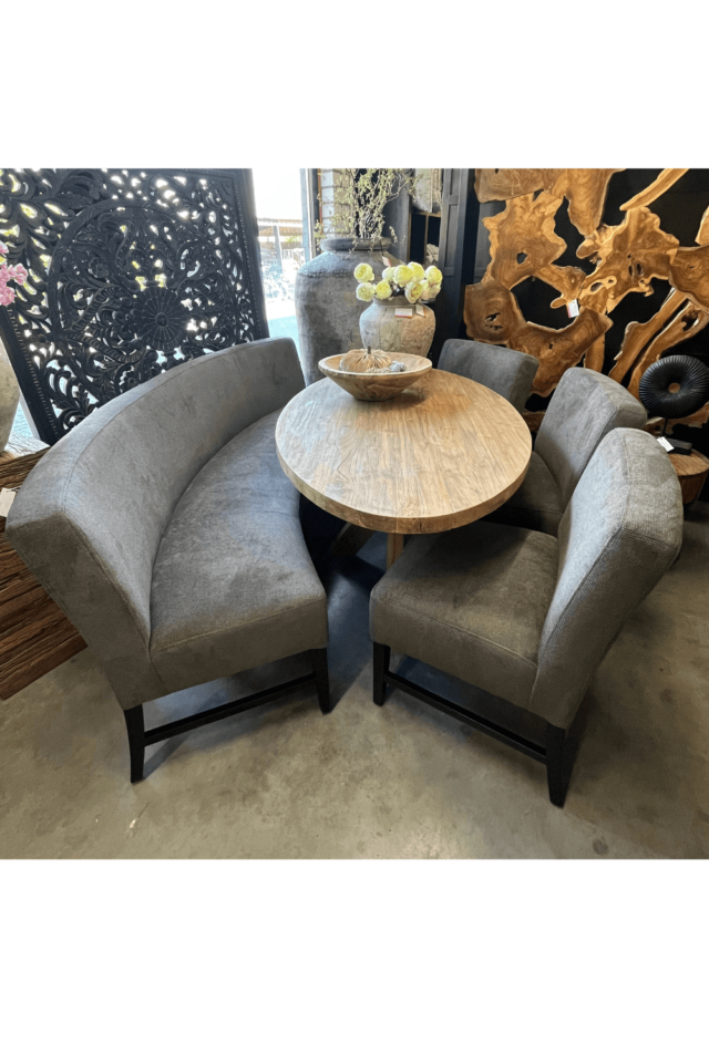 ovale eetkamerbank donker grijs 240 cm