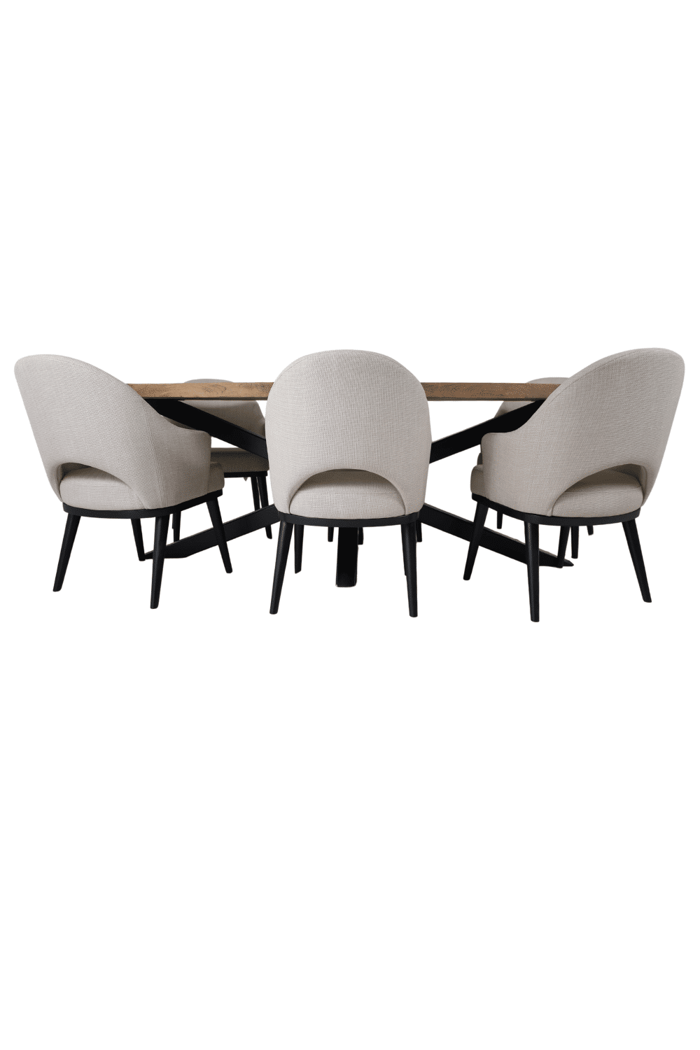 Ovale eettafel 260 cm met stoelen