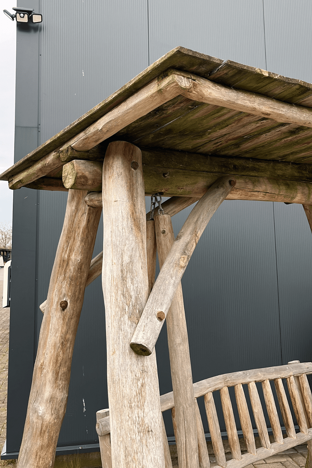 Teak houten schommelbank1