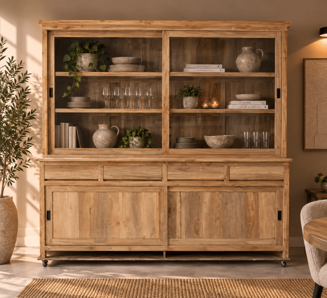 Vitrinekast-strak-220x53x218-cm