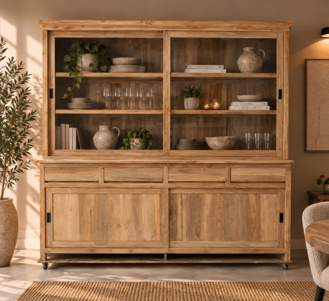 Vitrinekast-strak-220x53x218-cm