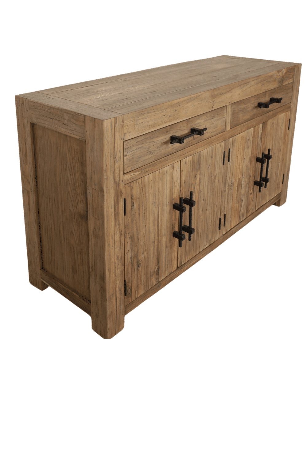 Stoer teak houten dressoir 150x50x85 cm