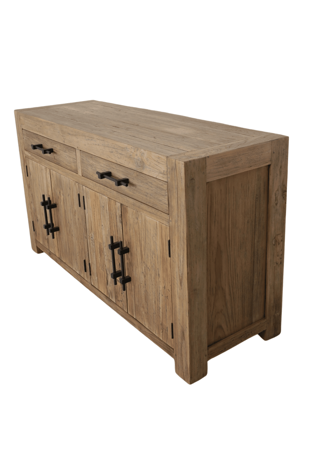 Stoer teak houten dressoir 150x50x85 cm