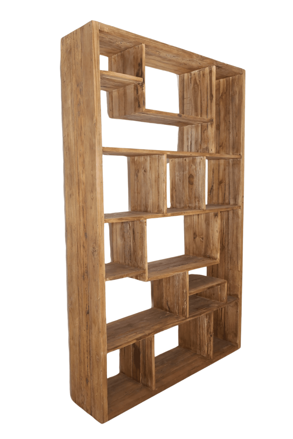Teak houten vakkenkast roomdivider Vakkenkast/ roomdivider teak hout 140x33x220 cm