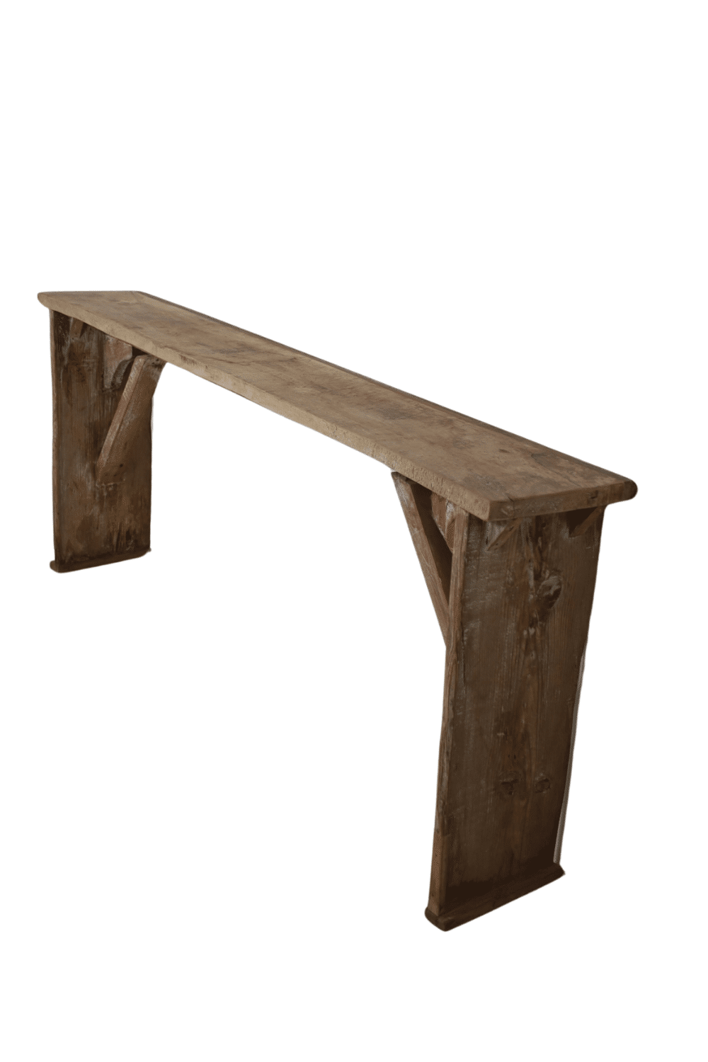 Hout oud houten sidetable bankje 160x25x65 cm