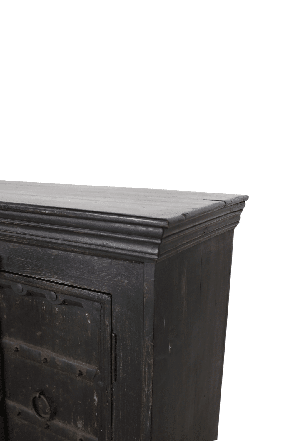 Indiase dressoir zwart oud met oude deuren 196x44x89 cm