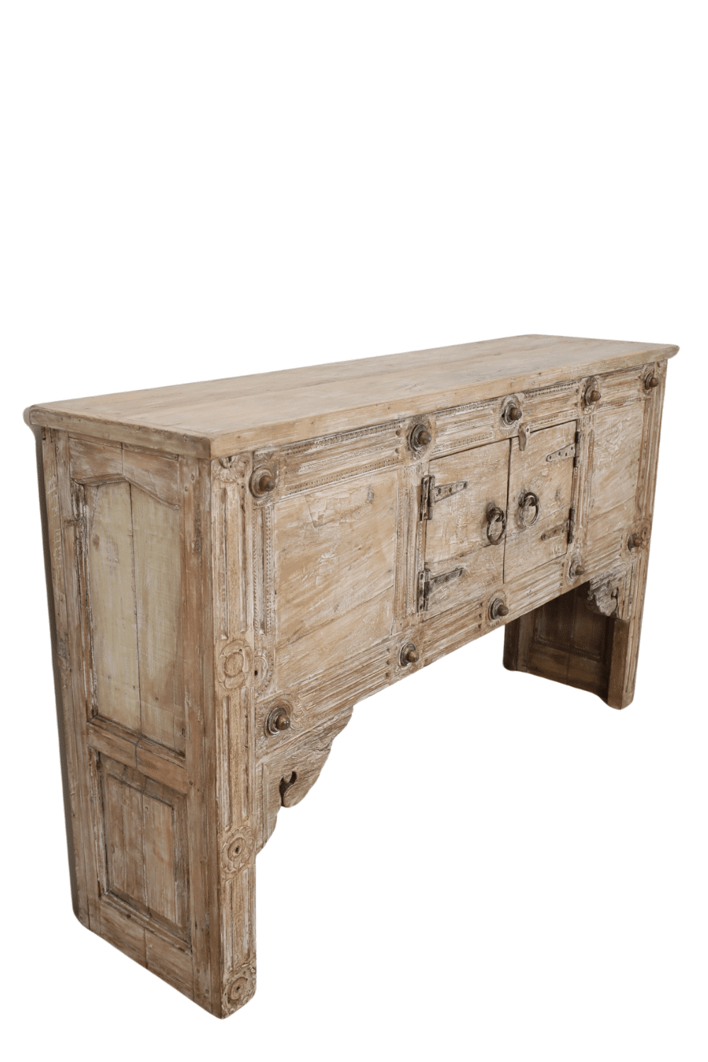 Indiase sidetable wit beige unieke sidetable tv meubel hoog 156x40x93 cm