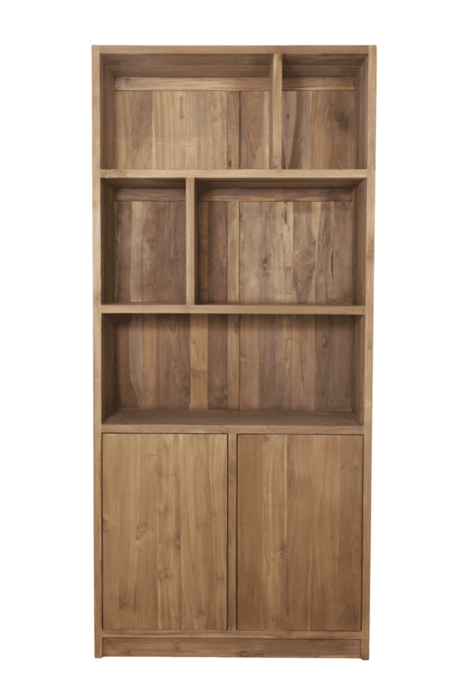 Teak houten Vakkenkast carla 100x40x220 cm