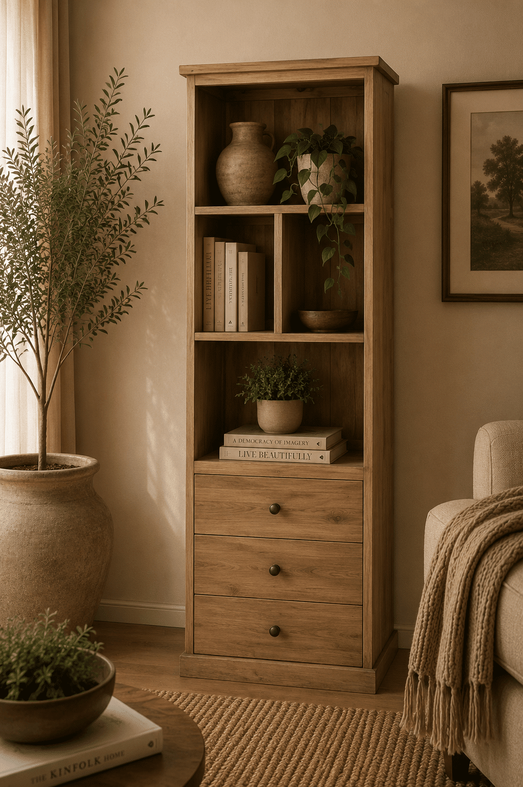 teak houten Kolomkast-vakkenkast-3 teak houten Kolomkast-vakkenkast-3