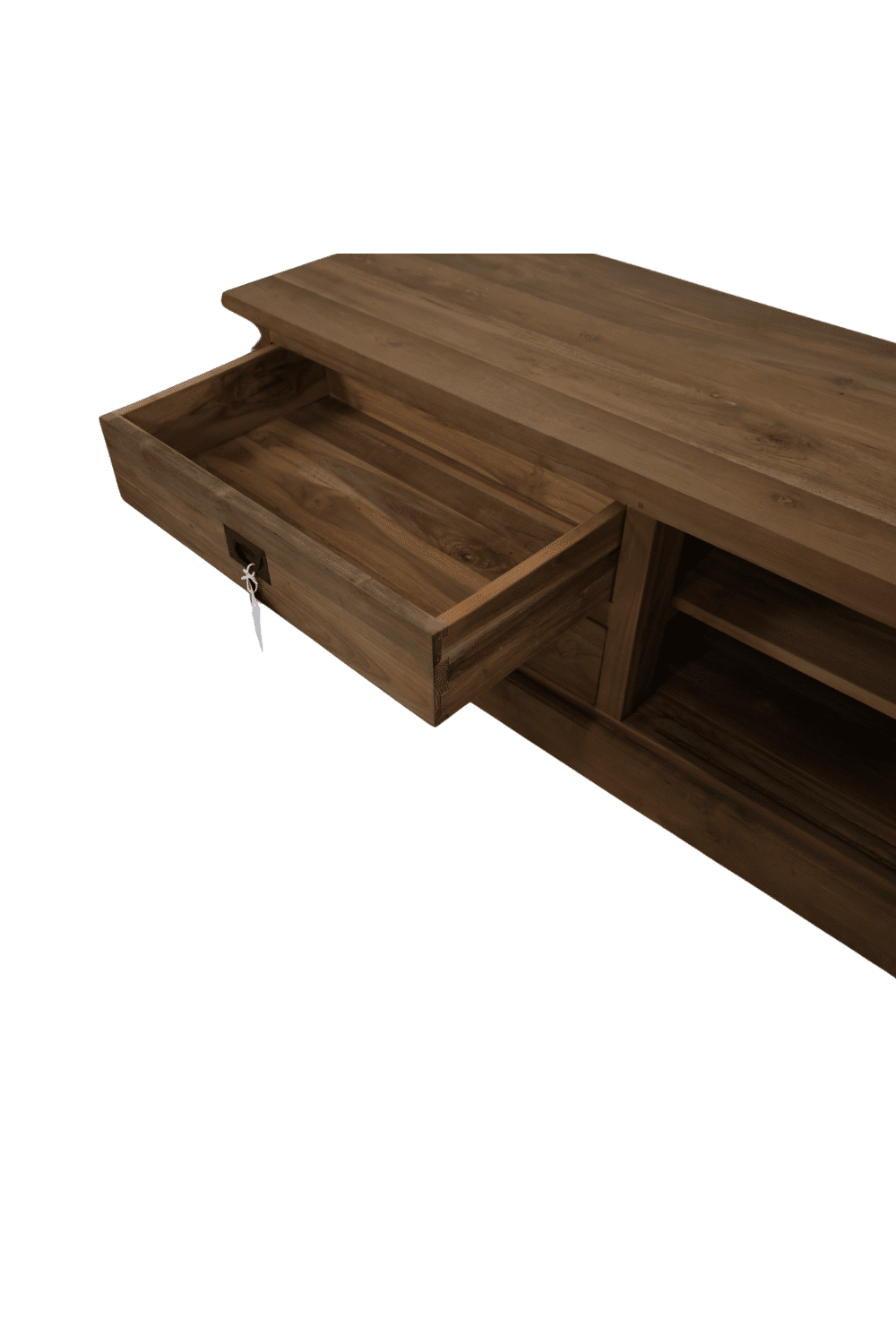 teak houten tv meubel 200 cm met schuif deuren