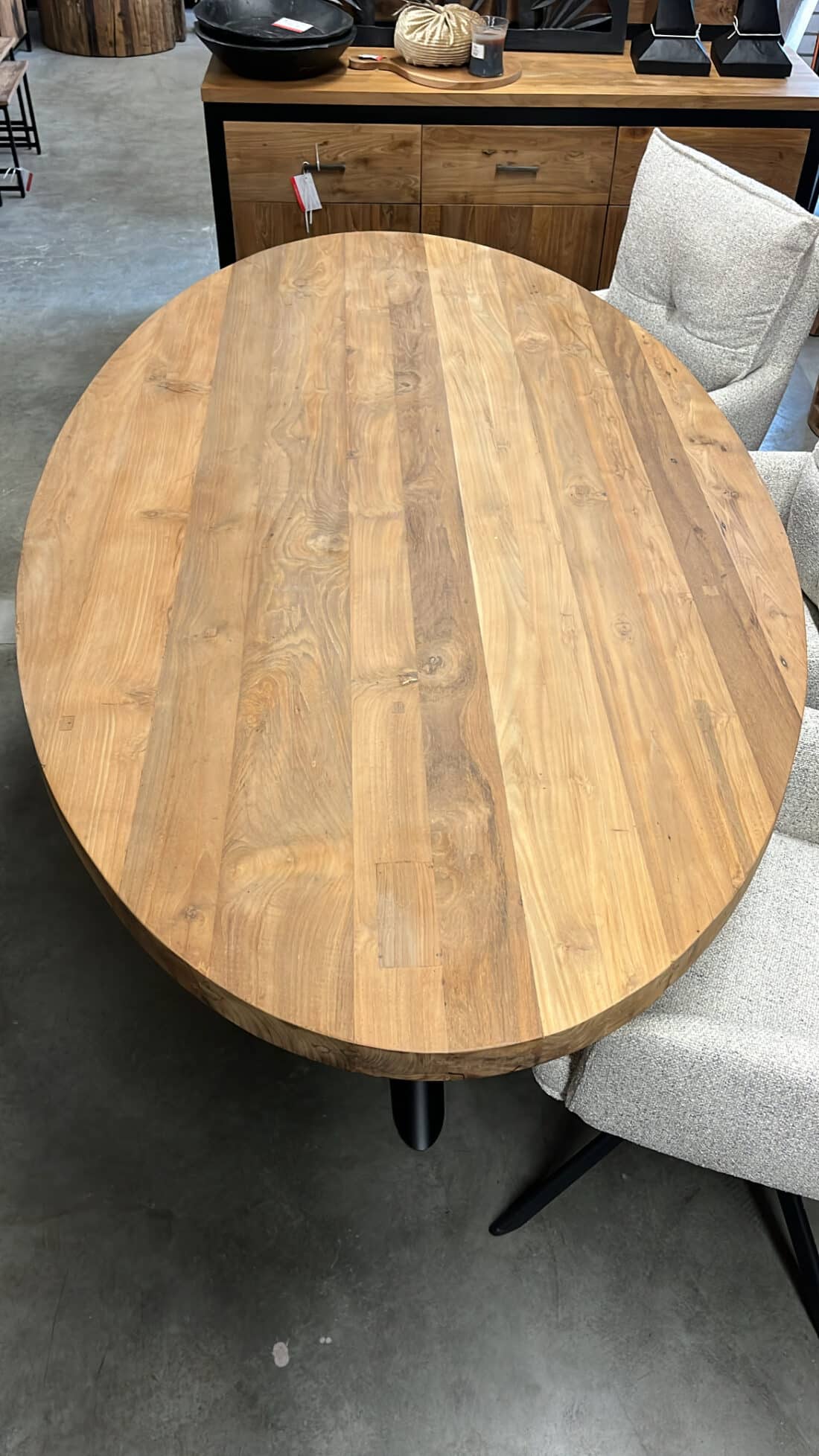 Teak Houten Ovale Eettafel 200 Cm