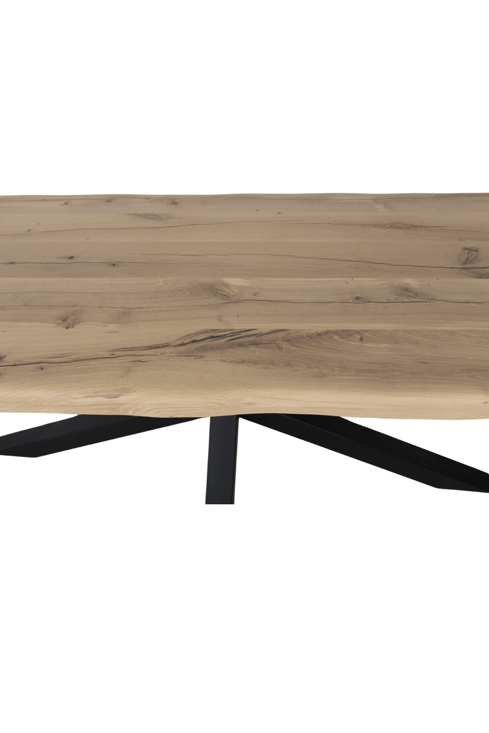 Eiken houten tafel 270 cm met metalen matrix poot